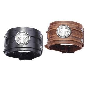 Leather Bracelets Men Women Punk Rock Braided Wrap Jewelry