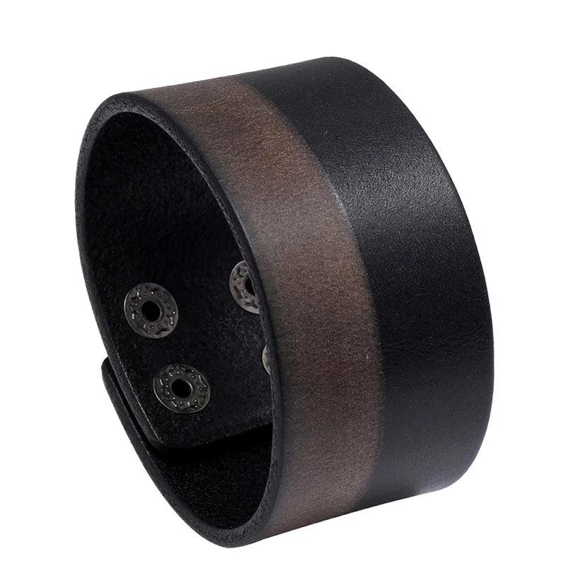 KOtik Punk Gothic Rock Leather Cuff Bracelet for Men