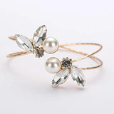 Flower Charm Crystal Pearl Beads Bracelet For Women