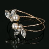 Flower Charm Crystal Pearl Beads Bracelet For Women