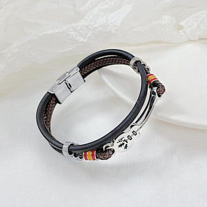 Braided PU Leather Guitar Bracelet Ethnic Wristband