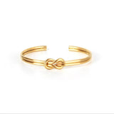 Gold-color Twist Wire Knot Cuff Bracelet Men Women