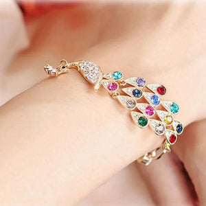 Colorful Crystal Peacock Bracelet for Women