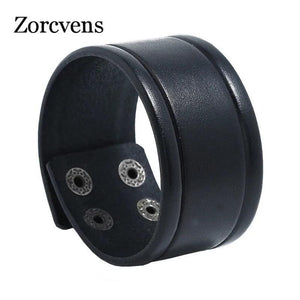 KOtik Charm Wide Brown Leather Bracelet Multicolor Metal Silver Big Circle Wrap