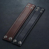 KOtik Charm Wide Brown Leather Bracelet Multicolor Metal Silver Big Circle Wrap