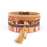 Summer Bohemian Braid Charm Bangle 5 Colors