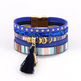 Summer Bohemian Braid Charm Bangle 5 Colors
