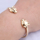 Leopard Head Bracelet Bangle Woman Open Gradient Metal National Wind Jewelry