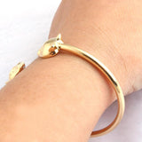 Leopard Head Bracelet Bangle Woman Open Gradient Metal National Wind Jewelry