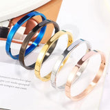 Classic Glossy Cuff Bangle Bracelet for Women Men Punk Couple Jewelry