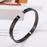 Classic Glossy Cuff Bangle Bracelet for Women Men Punk Couple Jewelry