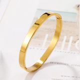 Classic Glossy Cuff Bangle Bracelet for Women Men Punk Couple Jewelry