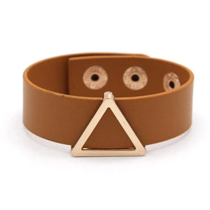 Punk Triangle Leather Bracelets Metal Jewelry Wristbands