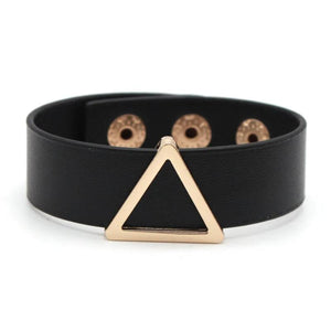 Punk Triangle Leather Bracelets Metal Jewelry Wristbands