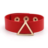 Punk Triangle Leather Bracelets Metal Jewelry Wristbands