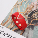 Punk Triangle Leather Bracelets Metal Jewelry Wristbands