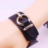 Punk Leather Bracelet for Women Charm Cuff Bracelet