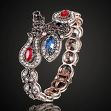 Vintage Rhinestone Flower Bangles Bracelet Women Party Jewelry