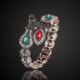 Vintage Rhinestone Flower Bangles Bracelet Women Party Jewelry
