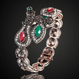 Vintage Rhinestone Flower Bangles Bracelet Women Party Jewelry