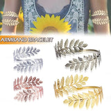 Adjustable Leaf Upper Arm Bracelet Cuff Bangle Armlet for Women