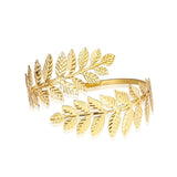 Adjustable Leaf Upper Arm Bracelet Cuff Bangle Armlet for Women