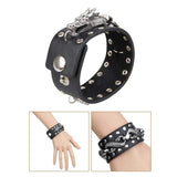 Punk Leather Bracelet Adjustable Cuff Bangles
