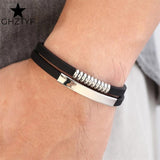 Custom Logo Silicone Wristband Stainless Steel Name Jewelry