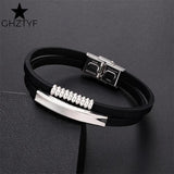 Custom Logo Silicone Wristband Stainless Steel Name Jewelry