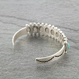 Antique Silver Natural Stone Bracelet for Women Adjustable Open Bracelet