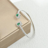 French Vintage Green Crystal Adjustable Bracelet
