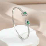 French Vintage Green Crystal Adjustable Bracelet