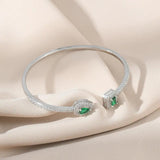 French Vintage Green Crystal Adjustable Bracelet