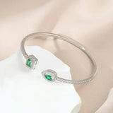 French Vintage Green Crystal Adjustable Bracelet