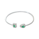 French Vintage Green Crystal Adjustable Bracelet