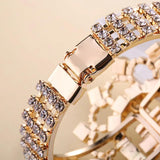 Rhinestone Cross Bracelet Multi-Row Stretch