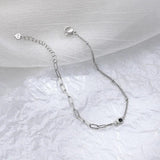 925 Silver Love Heart Bracelet for Women Girl Gift