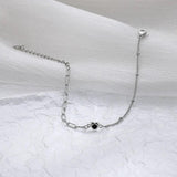 925 Silver Love Heart Bracelet for Women Girl Gift