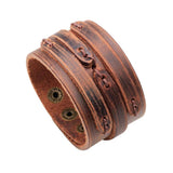 Wide Leather Cowboy Bracelet Punk Retro Leather Bracelet for Men