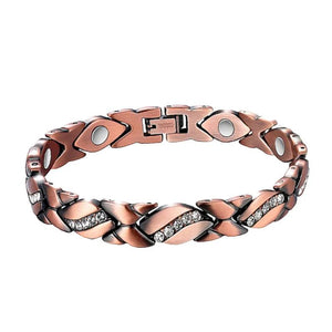 Copper Rhinestone Magnetic Bracelet Arthritis Jewelry for Women