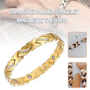 Copper Rhinestone Magnetic Bracelet Arthritis Jewelry for Women