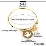 Heart Crown Charm Bracelet Stainless Steel Bangle for Couples