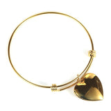 Stainless Steel Coil Bangle Bracelet With Charms