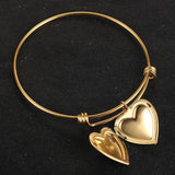 Stainless Steel Coil Bangle Bracelet With Charms