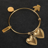 Stainless Steel Coil Bangle Bracelet With Charms