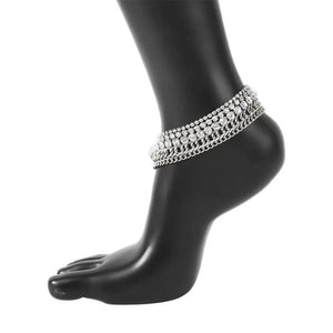 5pc Beach Anklet Set with Rhinestones