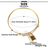 Golden Stainless Steel Bangle with Charms Bracelet