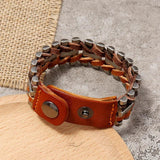 Retro Cowhide Motorcycle Gear Bracelet Men's Cycling Jewelry
