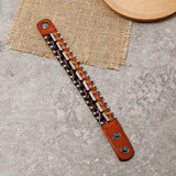 Retro Cowhide Motorcycle Gear Bracelet Men's Cycling Jewelry