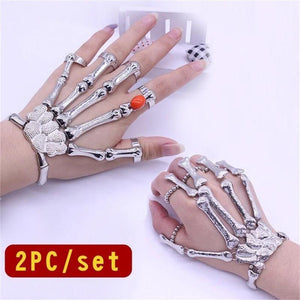Steampunk Skeleton Hand Bracelet For Men Women Punk Nightclub Halloween